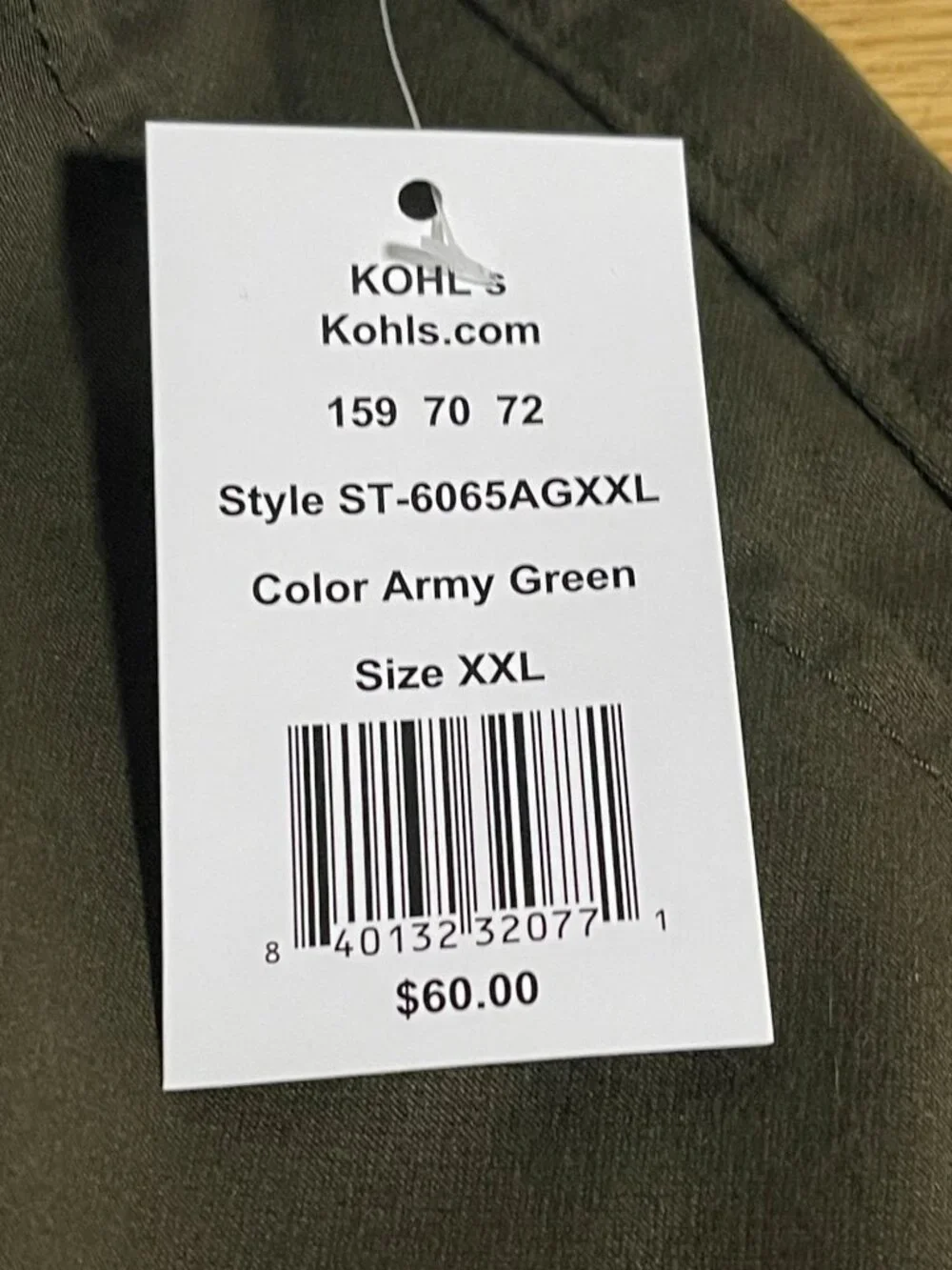 Caliville Mens Army Green Stretch Cuffed Chino Jogger Pants XXL Twill Gorpcore